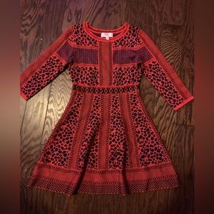 GB Girls Red and Patterned Dress